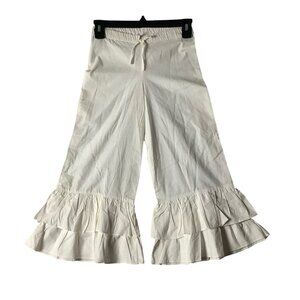 Girls Chatti Patti Ivory White Ruffled‎ Cotton Pants Size 10 Pettipants